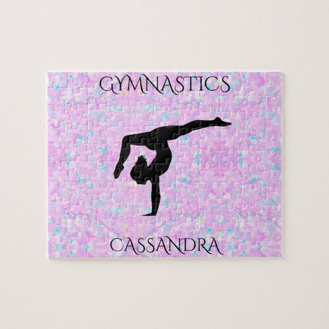 GIMNASTICS rompecabezas pastel con nombre personal (Horizontal)