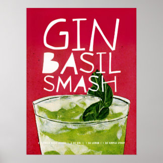 Gin Basil Smash: Un cóctel Retro Arte Rojo
