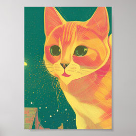 Ginger cat perspectiva de ilustracion arte kitty