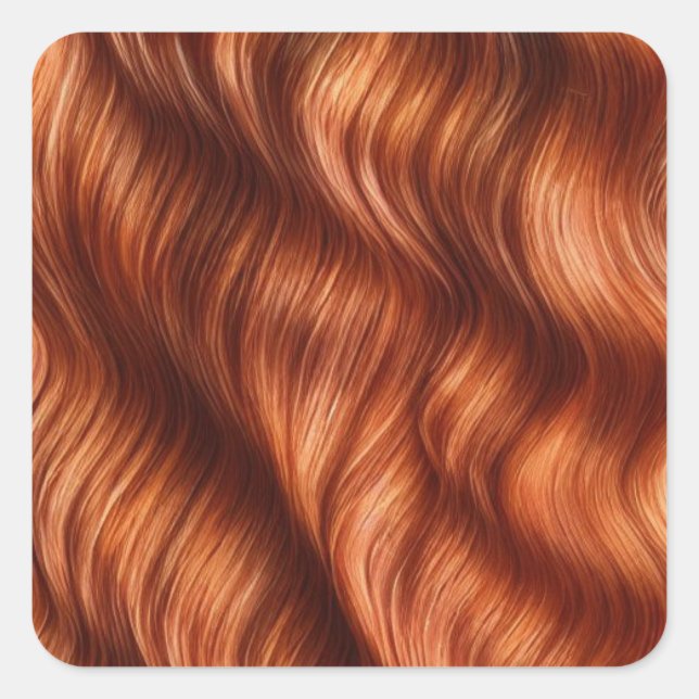 Ginger Hair Background Square Pegatina (Anverso)