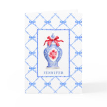 Ginger Jar de Chinoiserie con rojo Bow