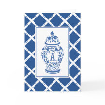 Ginger Jar y Bamboo | Monograma A | Tarjeta pequeñ