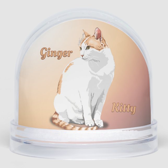 Ginger naranja y gato blanco personalizado (Anverso)