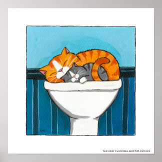 Ginger y Smokey - Impresión de arte para gatos cap