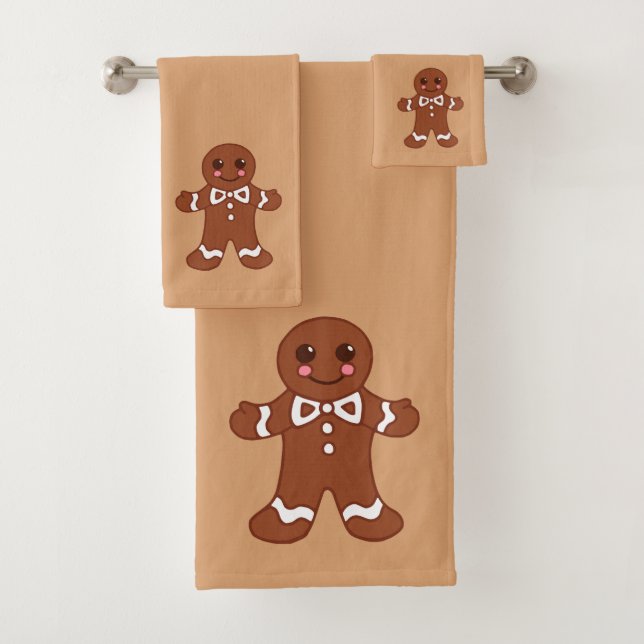  Gingerbread Bath Towel Set (In situ)