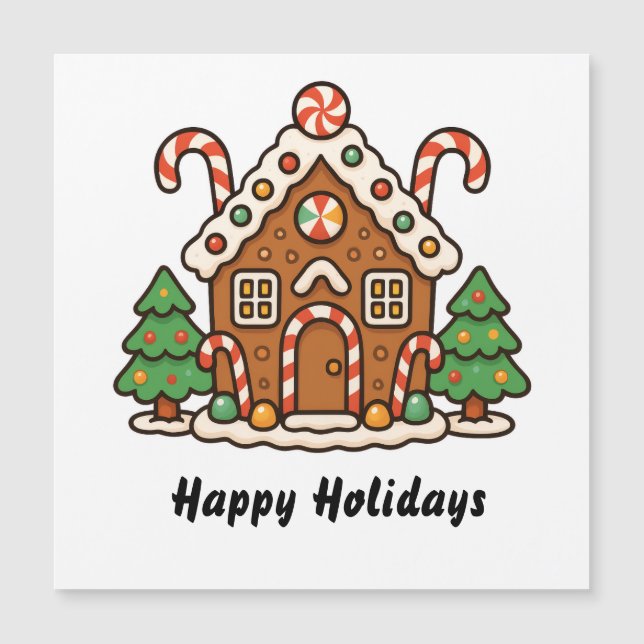 Gingerbread House Magnetic Card (Anverso)