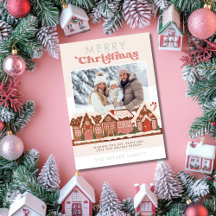 Gingerbread House Merry moderno foto de Navidad