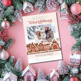 Gingerbread House Merry moderno foto de Navidad