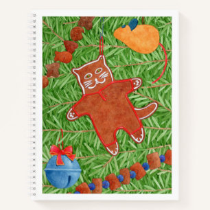 GINGERBREAD KITTY Cuaderno en espiral 8.5x11