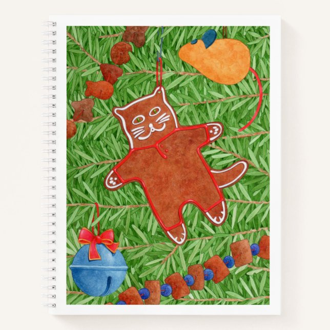 GINGERBREAD KITTY Cuaderno en espiral 8.5x11 (Anverso)