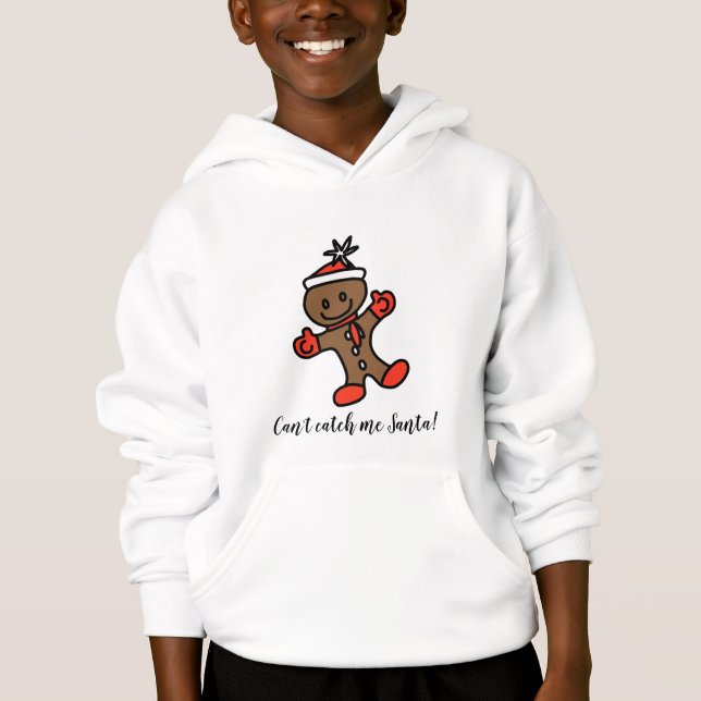 Gingerbread Man Santa Kids Hoodie (Anverso)