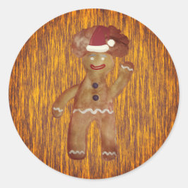 Gingerbread Man Santa Pegatina