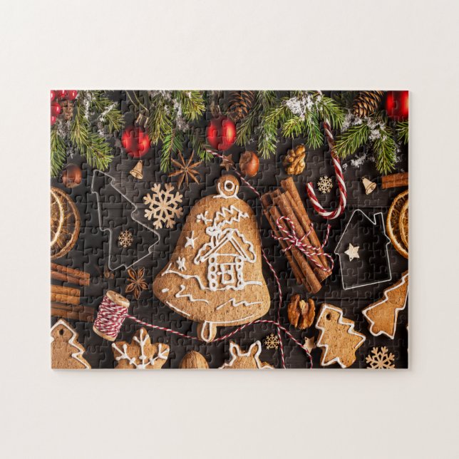 Gingerbread Para Navidades Fiesta Jigsaw Puzzle (Horizontal)