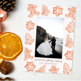 Gingerbread Watercolor Moderna Tarjeta de Fotograf