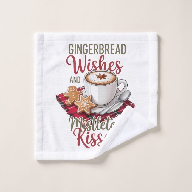Gingerbread Wishes and Mistletoe Kisses Christmas (Toallita)