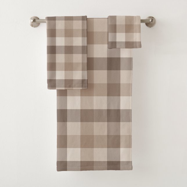 Gingham a cuadros bronceado tierra neutral  (In situ)