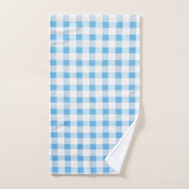 Gingham Azul Bebé (Toalla de mano)