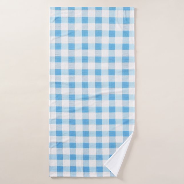 Gingham Azul Bebé (Toalla de baño)