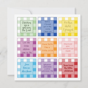 Gingham Baby Birth anuncio basado en la fe