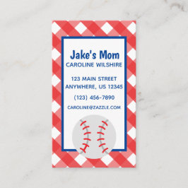Gingham Baseball Business o Tarjeta de contacto