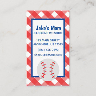 Gingham Baseball Business o Tarjeta de contacto