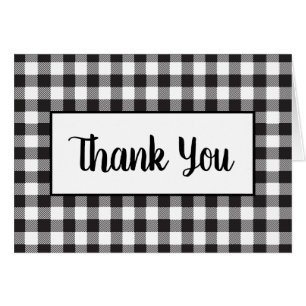 Gingham Black Plaid Country Wedding Gracias