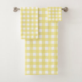 Gingham blanco y amarillo pálido