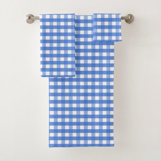 Gingham blanco y azul francés (In situ)