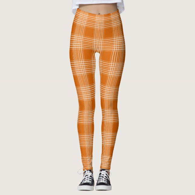 Gingham Burnt Naranja Leggings (Anverso)