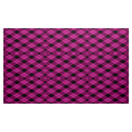 Gingham Check Magenta y tela de patrón negro