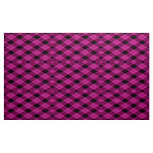 Gingham Check Magenta y tela de patrón negro