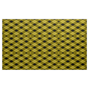 Gingham Check Tela de patrón amarillo y negro