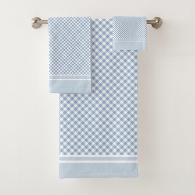 Gingham Cuadros Azul Claro Blanco campestre (In situ)