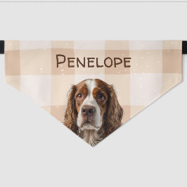 Gingham Cute Perro Personalizable