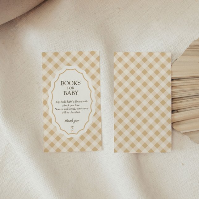 Gingham Goose Books para la Tarjeta de Gabinete pa (Gingham Goose Baby Shower books for baby enclosure card)