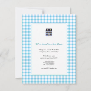 Gingham Home Moving Invitación
