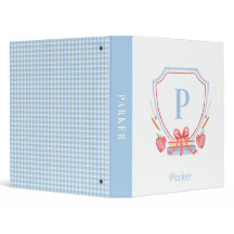 Gingham Monograma Escudo de escuela personalizada