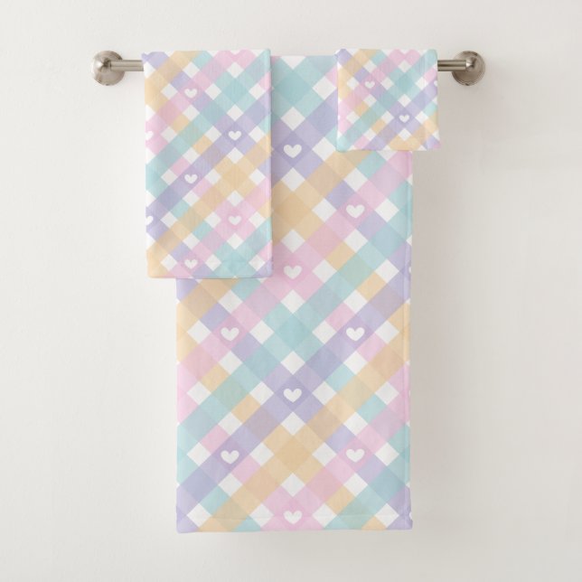 Gingham Plaids Hearts Pastel Colors (In situ)