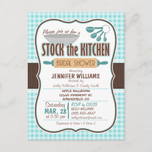 Gingham Stock la invitación a la ducha de novia en