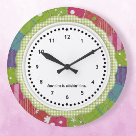 Gingham y el reloj de pared de Patchwork Quilter