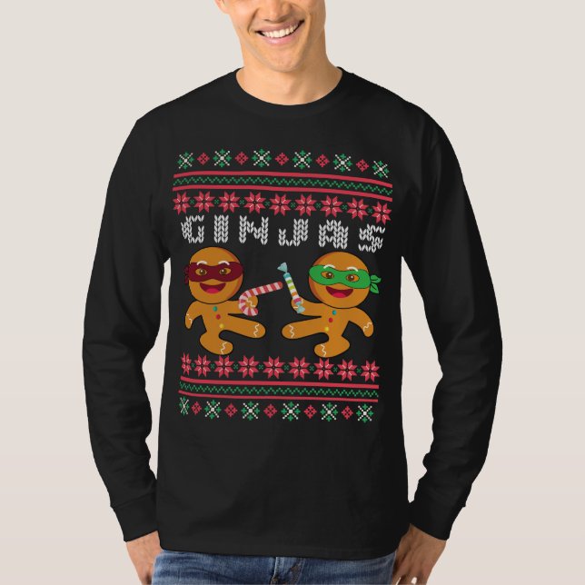 Ginjas Gingerbread Hombres Navidades Feo Sweater (Anverso)