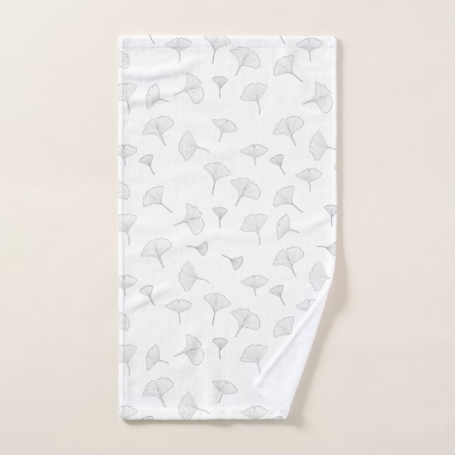 Ginkgo Biloba del Japón deja un árbol blanco negro (Toalla de mano)