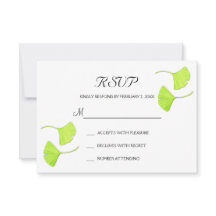 Ginkgo deja la tarjeta postal RSVP de boda