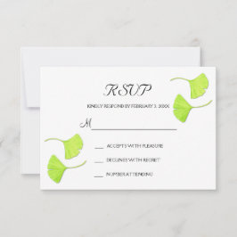 Ginkgo deja la tarjeta postal RSVP de boda