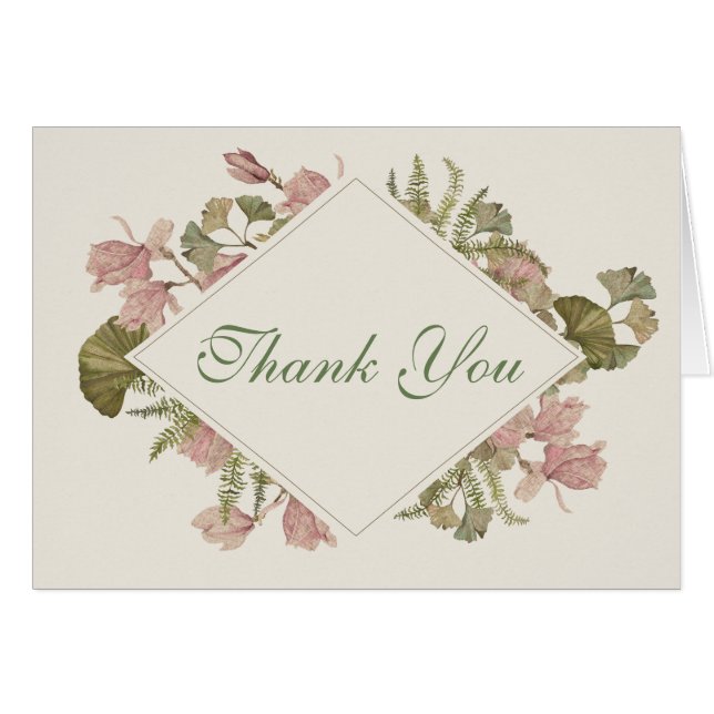 Ginkgo Watercolor Floral Boda Gracias (Anverso (Horizontal))