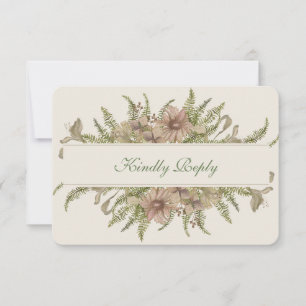 Ginkgo Watercolor Floral Wedding RSVP