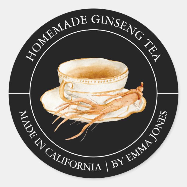 Ginseng Tea Etiqueta moderna (Anverso)