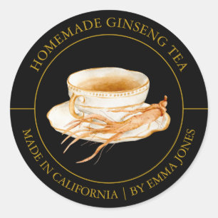 Ginseng Tea Etiqueta moderna