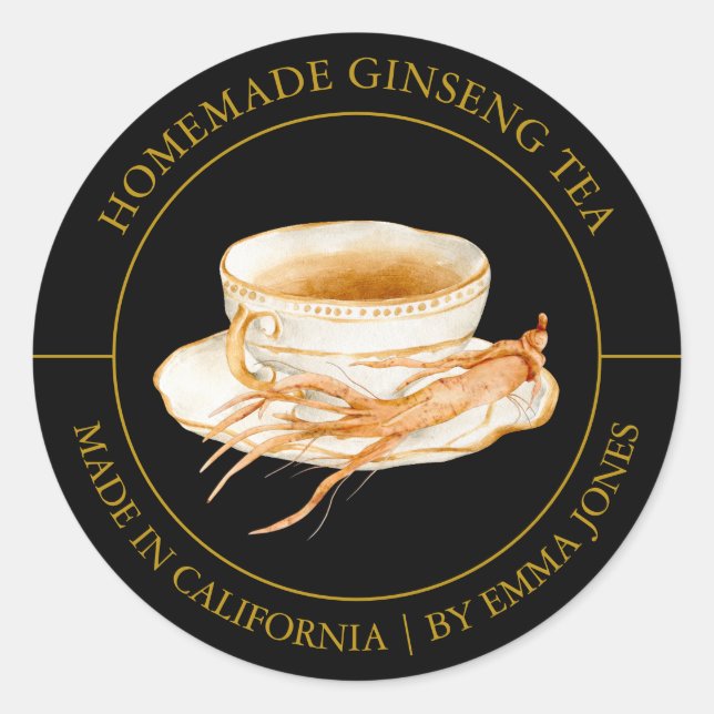 Ginseng Tea Etiqueta moderna (Anverso)