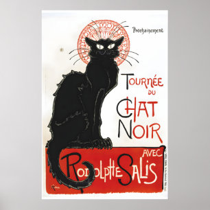 Gira del Gato Negro 1896 Arte Felino de Estilo Ant